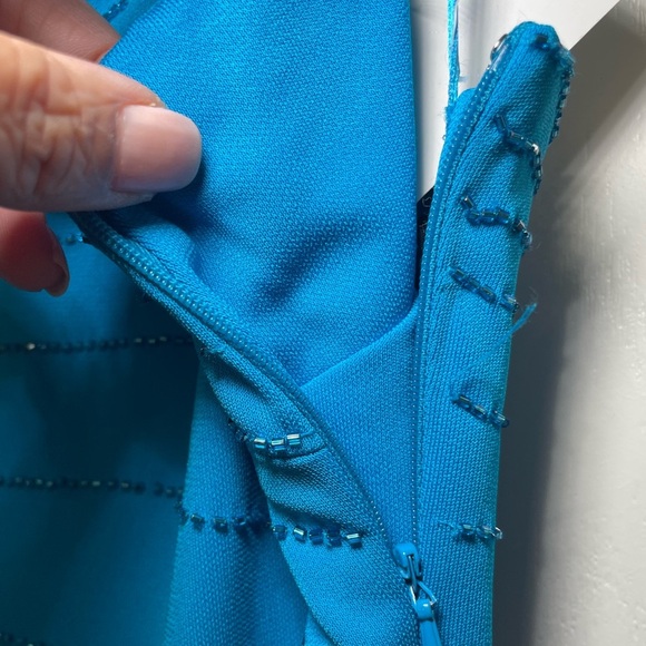 Rimini turquoise beaded beaded dress sz 8 - Picture 7 of 9